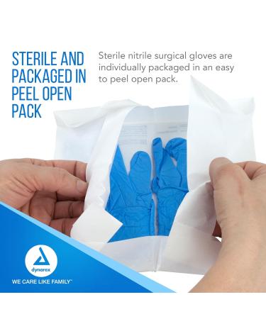 Dynarex Sterile Disposable Nitrile Surgical Gloves - Powder-Free, Large, 100 Gloves/Box - Buy Online on SooperMarket.com