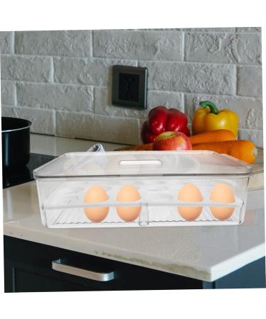 OSALADI Box Plastic Serving Tray Plastic Eggs Egg Tray Refrigerator Vegetables Holder Drawer Egg re-usable Transparent 32.5x22.5cm - Buy Online on SooperMarket.com