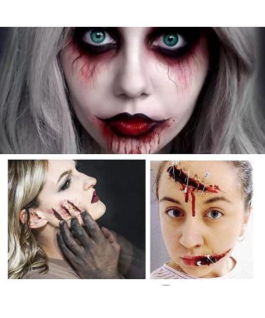 VERONNI 6PCS SFX Makeup Kit - Halloween Face Body Paint Oil with Special Effects Wound Scar Wax, Fake Scab Blood, Brushes, Sponge - Buy Online on SooperMarket.com