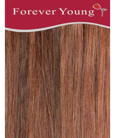 Forever Young Clip In Remy Human Hair Extensions Half Head 40g 18" Length Auburn Brown Mix