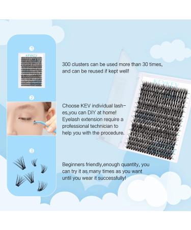 300 Pcs DIY Lash Extension Clusters for Dramatic Volume | C-16mm 50D Individual Lashes for At-Home Application - Buy Online on SooperMarket.com