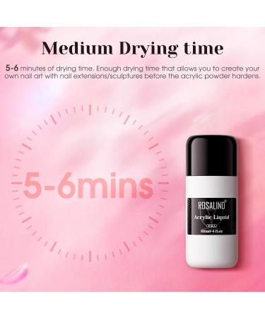 ROSALIND 120ml Monomer Acrylic Liquid | Professional Anti-Stick System for Easy DIY Acrylic Nail Extensions | Clear Acrylic Powder Compatible - Buy Online on SooperMarket.com