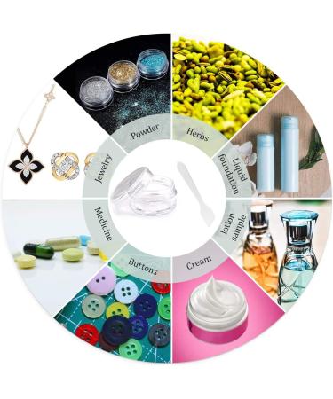 Bitefu 80 Pack Empty Cosmetic Containers - Transparent Plastic Storage Box with Mini Spatula for Creams & Travel - 5g 5ml Sample Pots - Buy Online on SooperMarket.com