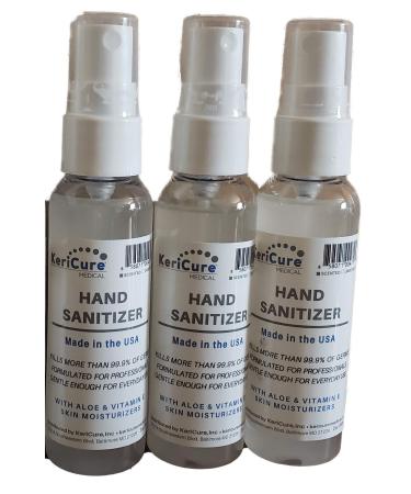 KeriCure Super Moisturizing Fresh Lemonade Hand Sanitizer Spray 3 PACK Leaves Hands Silky Soft and Clean Made in the USA Woman Owned Small Business