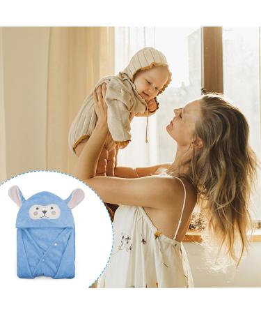 Funmo Baby Hooded Towel 70x140 cm - Soft Super Absorbent Bath Towel for Kids (0-5 Years) - Cute Blue Design - Buy Online on SooperMarket.com