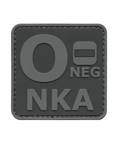 Subdued ACU ONEG O- NKA Blood Type No Known Allergies Tactical Morale PVC Rubber Fastener Patch