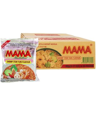 MAMA Shrimp Tom Yum Flavour Oriental Style Instant Noodles Jumbo Pack 90g (Pack of 20)