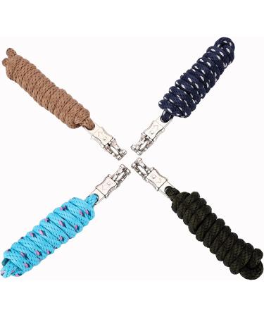 Merauno Lead Rope for Horse - Tie Rope in Various Stylish Designs Lead Rope Pony Donkey Goat with Panic Hook Black Blue Rose Gold Beige (Navy Blue Panic Hook) - Buy Online on SooperMarket.com