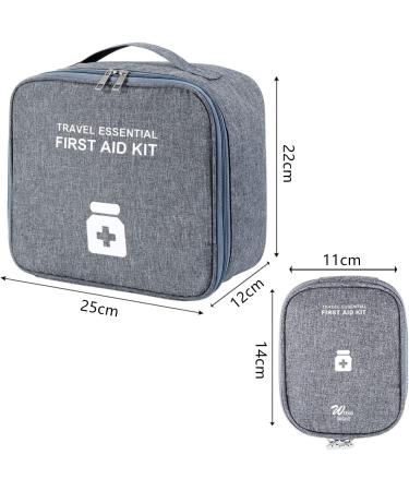 Zimohe 2PCs Waterproof Medicine Storage Bag - Large Capacity Empty Pill Organizer for Home Auto Office Camping & Travel - Gray - Buy Online on SooperMarket.com