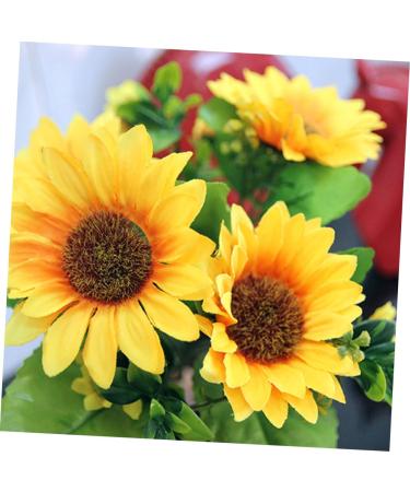 Zerodeko 2pcs 4 Artificial Sunflower Bouquet Simulation Flower Premium Material Yellow Sunflowers Decor Silk Sunflowers Artificial Flower Bouquet Fake Sunflower Props - Buy Online on SooperMarket.com