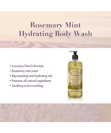 A LA MAISON Rosemary Mint Hydrating Body Wash - Triple French Milled Natural Shower Gel (25.36 oz) | For Women and Men - Buy Online on SooperMarket.com