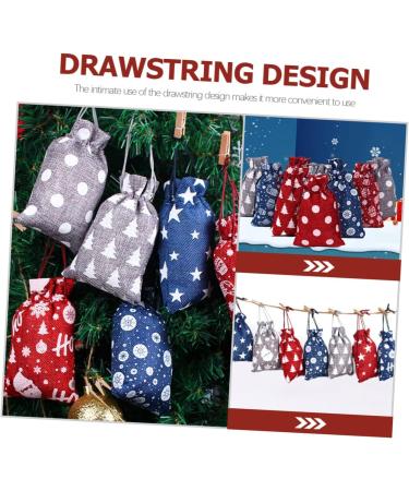 CIYODO 1 Set Christmas Advent Calendar Bags Drawstring Bag Candy Drawstring Bag Calendars Wood - Buy Online on SooperMarket.com