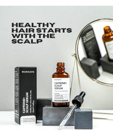 ManCave Caffeine+ Scalp Serum 50ml for Men Stimulate and Condition Scalp with Caffeine and Rosemary Oil Exfoliate Dry Flaky and Itchy Scalp with Salicylic Acid Natural Formulation Vegan Friendly - Buy Online on SooperMarket.com