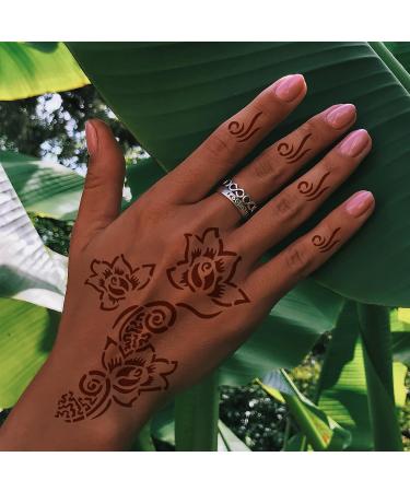 16 Sheets Henna Tattoo Stencils Kit | 150+ PCS Templates | Temporary Indian Arabian Glitter Airbrush Stencils for Women, Girls, and Kids | DIY Face & Body Paint - Buy Online on SooperMarket.com