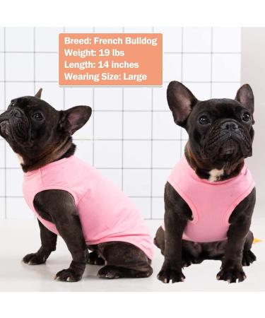 KYEESE 2 Pack Striped Dog Shirts - Soft Cotton Tank Top for Dogs - Sleeveless Cat Shirts - 16 Chest - 2Pack (Striped+Pink) - Buy Online on SooperMarket.com