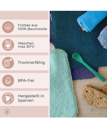 Mimuselina Pack x5 Large Baby Bibs - Waterproof Absorbent & Autonomy Focused - Made in Europe - Buy Online on SooperMarket.com