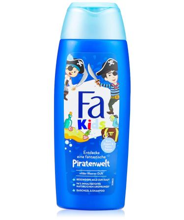 Fa Kids Children's Shampoo & Shower Gel Pirate World (250 ml) Gentle on Skin with Nourishing Mild Formula and Wild Sea Fragrance