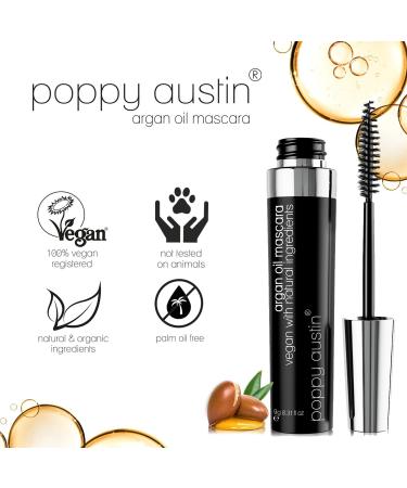 Poppy Austin Vegan Mascara - Black Volume & Length Waterproof - Hypoallergenic & Cruelty-Free - Organic Natural Mascara for Sensitive Eyes - 9g - Buy Online on SooperMarket.com