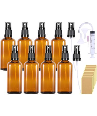 Braunglas bottle 100ml 8 piece of pharmacist bottle spray bottle glass Small atomizer spray bottle empty perfume atmosphere of atmosphere for filling spray bottles for filling portable for cosmetics oils 100ml 8stk