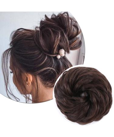 Messy Hair Scrunchies Thick Hair Bun Extensions 45g Updo Ponytail Hairpiece Donut Hair Piece Chignons Hair Accessories - Medium Brown 45 g Medium Brown