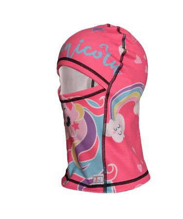 7-Mi Kids Balaclava Ski Mask Windproof Winter Boys Girls Cold Weather Winter Sports Skiing Cycling 6-12 Years Pink