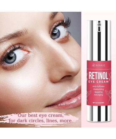 Retinol Eye Cream with Hyaluronic Acid & Collagen | Anti-Aging Gel for Dark Circles, Puffiness & Fine Lines | Lightweight & Hydrating Under Eye Treatment - Buy Online on SooperMarket.com