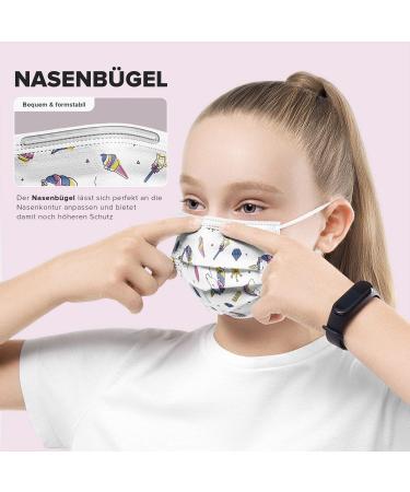 Buy Hard 50x Medical Mouth Protection Masks - CE Certified Type IIR 99.78% BFE Small Size Unicorn Design - Buy Online on SooperMarket.com