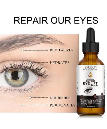 Caffeine Eye Serum for Women | Dark Circles, Puffiness, Eye Bags Treatment | Anti-Aging, Reduces Wrinkles, Fine Lines | 100% Pure Coffee Oil - 1 oz - Buy Online on SooperMarket.com