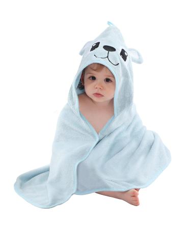 COOKY.D Bamboo Hooded Baby Bath Towel Toddler Wearable Blanket Boy Girl Animal Bathrobe Puppy 75x75cm Dog 75x75cm