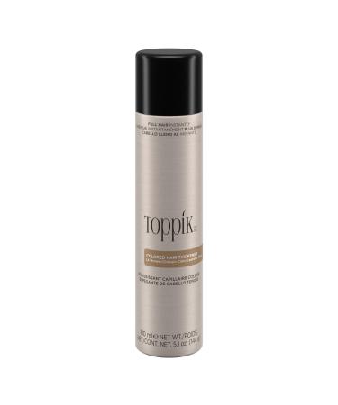 Toppik Colored Hair Thickener, Dark Brown Hair Spray for Thinning Hair, Colored Hair Spray for Root Touch Up and Hair Thickening, 5.1 OZ Spray Can Light Brown
