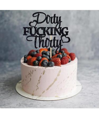 VIKY Glitter 30th Birthday Cake Topper - Dirty Thirty Man & Woman Decoration | Perfect for 30th Birthday Party Decor - Buy Online on SooperMarket.com