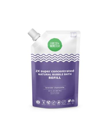 Fresh Monster Kids Bubble Bath  2X Super Concentrated Bubble Bath for Kids  Hypoallergenic  Calming Lavender (30oz Refill Pouch) 30 Fl Oz (Pack of 1)