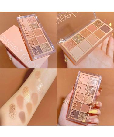 10 Colors Eyeshadow Palette with 6 Brushes - Matte, Shimmer, Glitter Eye Makeup Set - Long Lasting, High Pigment Formula for Natural Look - Buy Online on SooperMarket.com