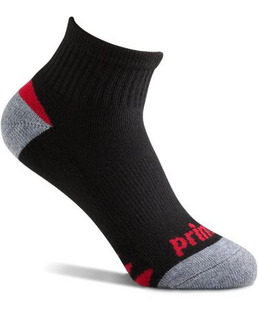 Prince Boys' Quarter Length Athletic Ankle Socks (6 Pair Pack) - Black, Large - Buy Online on SooperMarket.com