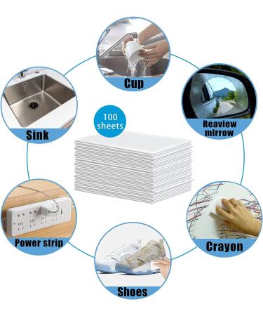 100 Count Disposable Magic Sponge Eraser Sheets - Thin Nano Cleaning Wipes for Hard-to-Reach Places - Buy Online on SooperMarket.com