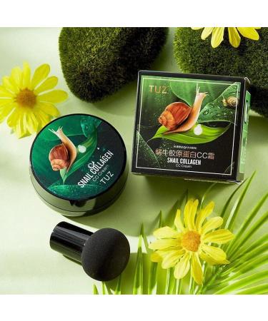 Snail Collagen CC Cream Air Cushion CC Cream BB Concealer Oil Control Concealer Moisturizing Foundation Liquid Brightening Ivory white(A) - Buy Online on SooperMarket.com