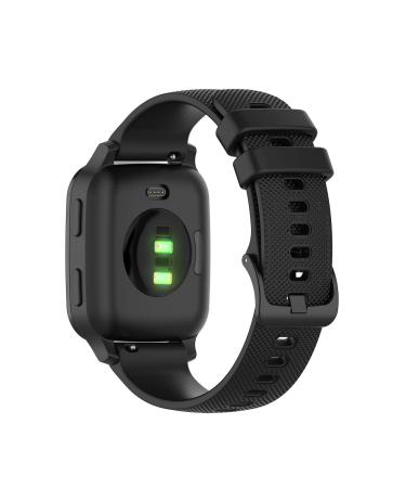 Bands Compatible with Garmin Venu Sq/Venu Sq Music Band Silicone Quick Release Straps 20MM Replacement Wristband (Black)
