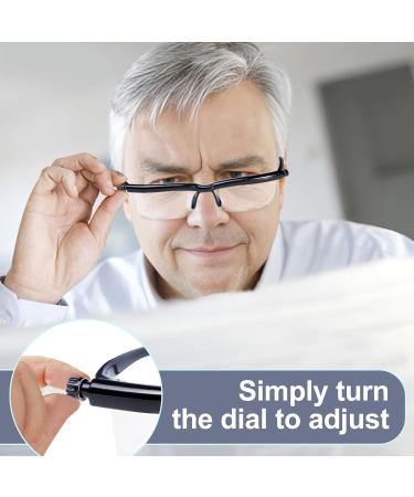 SKYWAY Focus Adjustable Glasses Dial Vision TR90 Frame Focal Adjustable Glasses Adjustable Vision Eyeglasses Near and Far Sight Black - Buy Online on SooperMarket.com