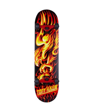Tony Hawk 31 Inch Skateboard, Tony Hawk Signature Series 4, 9-Ply Maple Deck Skateboard for Cruising, Carving, Tricks and Downhill Flame Hawk