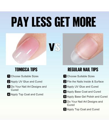 TOMICCA 180PCS Short Square Soft Gel Nails Tips - Matte Finish, 3 in 1 Base Coat, Pre-colored Press On Nail Tips for Nail Art Extensions - Pink - Buy Online on SooperMarket.com
