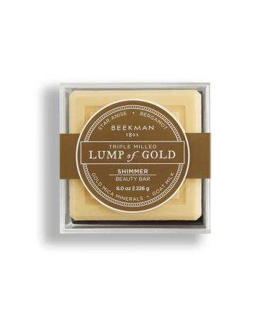 Beekman 1802 Goat Milk Soap Bar  Lump of Gold - 8 oz - Nourishes  Moisturizes & Adds a Sparkling Gold Finish - Good for Sensitive Skin - Cruelty Free