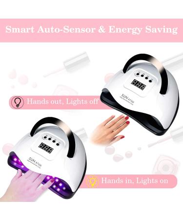 180W UV LED Nail Dryer Lamp with Timer - Gel Nail Curing Car Sensor & LCD Display - Buy Online on SooperMarket.com