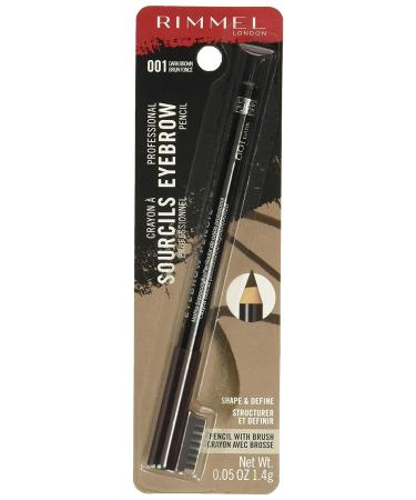 Rimmel London Professional Eyebrow Pencil 001 Dark Brown - .05 oz | Perfect for Defined Brows - Buy Online on SooperMarket.com
