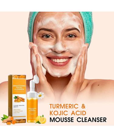 Turmeric Facial Cleanser Set Kojic Acid & Turmeric Face Wash Foaming Cleanser + Turmeric Kojic Acid Cleansing Pads Turmeric and Kojic Acid Cleansing Pads + Foaming Face Wash Acne Dark Spots - Buy Online on SooperMarket.com