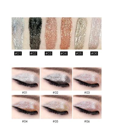 POFET 6pcs Shining Eyeshadow Set - Glitter Glow Eye Shadow Liquid Makeup | Best Shimmering Shades for International Shipping - Buy Online on SooperMarket.com