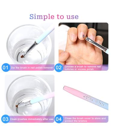 Sliverdew Nail Art Clean Up Brush Set - 2Pcs Round&Angled Professional Brushes for Nail Art Design and Fingernail Cleaning - Buy Online on SooperMarket.com