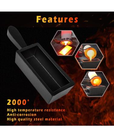 100oz Cast Steel Ingot Mold for Gold Silver Copper Aluminum Brass - Buy Online on SooperMarket.com