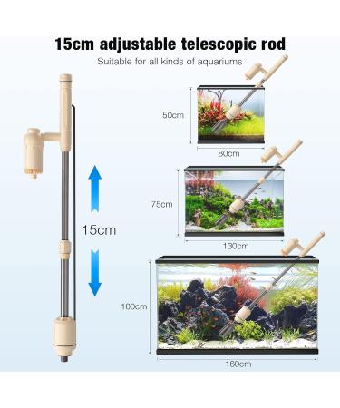 Bedee 6-in-1 Aquarium Gravel Cleaner & Siphon Filter Set - Adjustable Flow Control, DC 12V 18W - Beige - Buy Online on SooperMarket.com