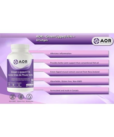 AOR - Green Lipped FFA 50mg 60 Softgels - Green Lipped Mussel for Inflammation Relief Joint Support and Osteoarthritis Pain Relief - Omega 3 Fatty Acid Supplement - Anti Inflammation Supplement - Buy Online on SooperMarket.com