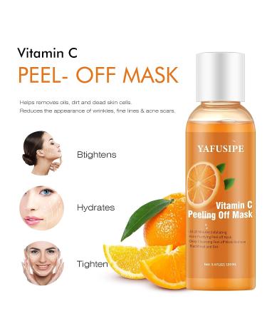 Vitamin C Peel Off Face Mask - Gentle Exfoliating & Blackhead Remover for Brightening Skin - 100ML/3.4 FLOZ - Buy Online on SooperMarket.com